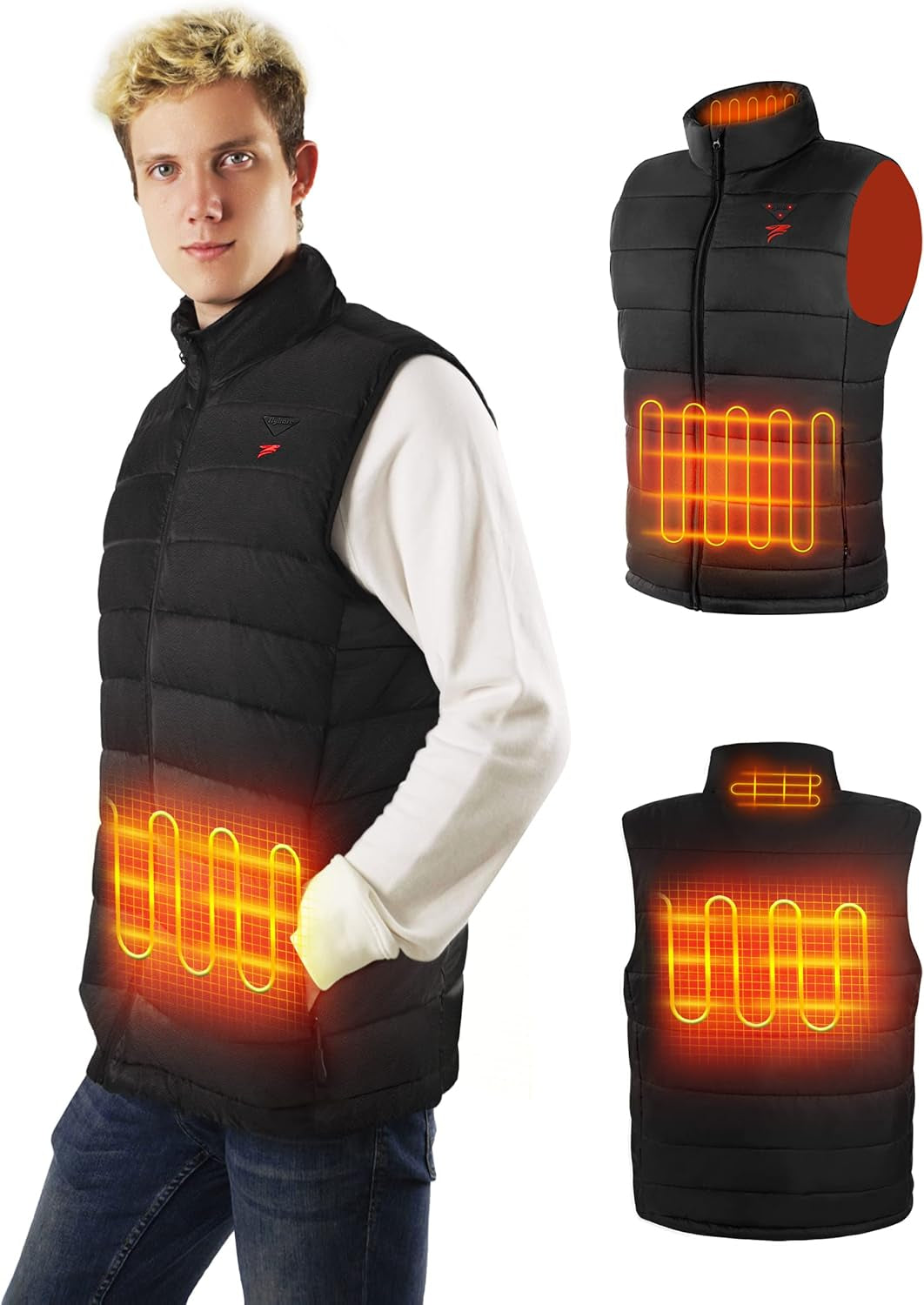 Mens Heated Vest Withbattery Pack Included, 8 Heated Zones, Warming Heated Vest for Hiking/Golfing, Lightweight Heating Vest