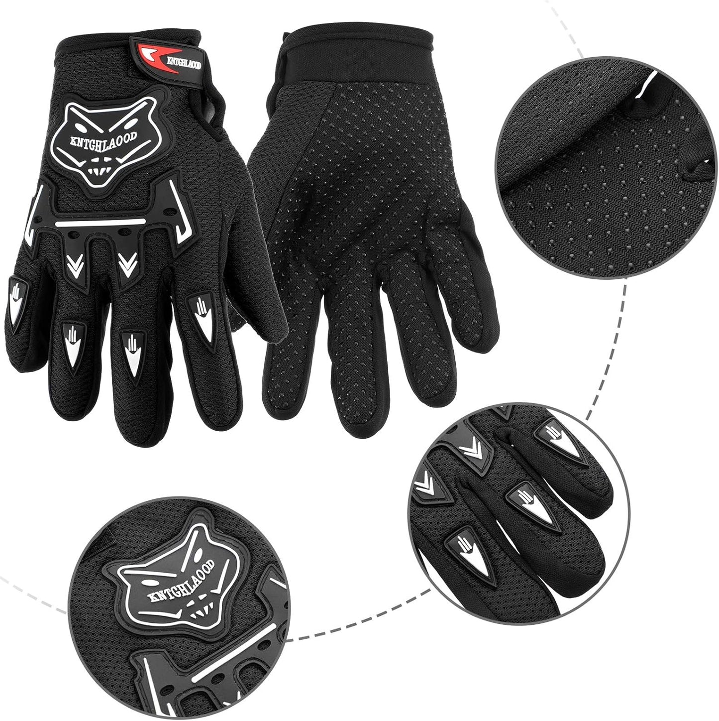 Motorcycle Gloves Riding Dirty Bike Gloves Racing Winter Power Sports Supplies for Riding Cycling Hiking Outdoor(Black,7.09 X 3.55 Inches)