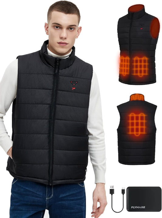 Mens Heated Vest Withbattery Pack Included, 8 Heated Zones, Warming Heated Vest for Hiking/Golfing, Lightweight Heating Vest