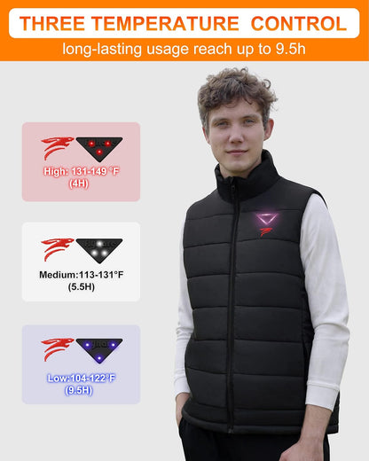 Mens Heated Vest Withbattery Pack Included, 8 Heated Zones, Warming Heated Vest for Hiking/Golfing, Lightweight Heating Vest